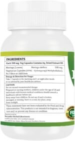 Organic Moringa Capsules | 60 Vegan Capsules | Pure Moringa Leaf Powder | Natural Plant-Based Superfood Supplement | Non-GMO, Gluten-Free, Lactose-Free, No Additives - Image 3