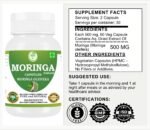 Organic Moringa Capsules | 60 Vegan Capsules | Pure Moringa Leaf Powder | Natural Plant-Based Superfood Supplement | Non-GMO, Gluten-Free, Lactose-Free, No Additives - Image 4