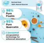 Liposomal Fisetin with Quercetin 1200mg | 98% Pure Fisetin | Patented Formula for Enhanced Absorption & Availability | High Strength Flavonol Complex | 60 Count (Pack of 1) - Image 3