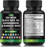 AYP Sea Moss Bladderwrack Black Seed Oil Ashwagandha Burdock Root Capsules Multi Blend Supplement + Multi Vitamin Turmeric Manuka Honey Elderberry Chlorophyll - Image 3