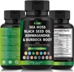 AYP Sea Moss Bladderwrack Black Seed Oil Ashwagandha Burdock Root Capsules Multi Blend Supplement + Multi Vitamin Turmeric Manuka Honey Elderberry Chlorophyll - Image 4