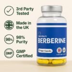 Pure Vitality: Berberine HCL 90 Capsules 500mg - 98% Purity - UK GMP Certified Manufacturer, Yellow - Image 3