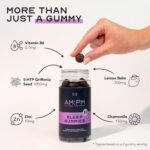 AM:PM Sleep Gummies - 5-HTP, Zinc, Vitamin B6, Lemon Balm & Chamomile - Vegan Sleep Aid with Natural Ingredients - Berry Flavour - 60 Gummies (30 Day Supply) - Image 4