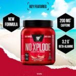 BSN Nutrition N.O.-Xplode Pre Workout Powder Food Supplement, Energy and Focus Booster with Caffeine, Amino Acids, Vitamin C and Zinc, Red Rush Flavour, 30 Servings, 390 g - Image 3