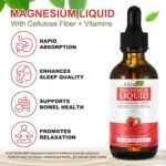 Magnesium Glycinate Drops for Women & Men, Liquid Supplements Complex with MagnesiumTaurate, Cellulose Fiber, Bromelain, Vitamins and Zinc, Strawberry Flavour, 60ml - Image 3