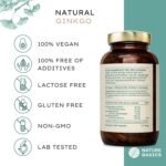 Nature Basics® Natural Ginkgo Biloba Sustainable in Amber jar | CO2 Neutral & additive Free | 180 Vegan Capsules | 115mg Ginkgo Biloba & 40mg Ginseng Extract per Daily dose - Image 5