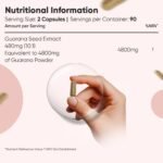 Guarana Capsules 4800mg - Caffeine Pills - 180 Capsules (3 Months Supply) - Rich in Bioactive Compounds - Travel-Friendly, GMP-Approved & Vegan-Friendly Caffeine Supplements - Made in The UK - Image 5