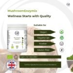 QW Mushroom Enzymix | High Strength Mushroom Complex Super Greens Powder | 300mg Reishi, Cordyceps & Shiitake Powder with Spirulina, Barley & More Superfood Ingredients | Made in The UK - Image 6