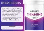 Vitamin B1 Thiamine 100mg Tablets – Pack of 100 - for Heart, Immune and Psychological Function & Energy Release - Image 4