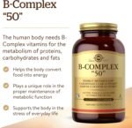 Solgar Vitamin B-Complex 50'' Vegetable Capsules - Pack of 250 - High Potency - Reduces Fatigue for Mental Performance, Busy and Active Lifestyles With Thiamine, Riboflavin, Folic Acid - Vegan - Image 4