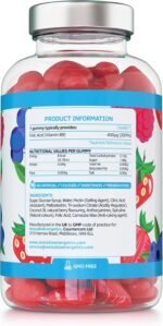 Folic Acid Gummies - 400μg, 60 Natural Berry Flavoured & Vegan Gummies - High Strength Vitamin B9 Folic Acid Pregnancy Support Prenatal Vitamin - No Artificial Sweeteners or Flavours – UK Made - Image 3