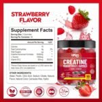 Creatine Gummies 5000mg (5G) for Men & Women - 90 Chewable Creatine Monohydrate Gummies Strawberry Flavoured | Pre Workout Gym Supplement| Muscle Boost| 3 Per Day - Vegan & Halal (1X) - Image 3