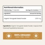 VitaBright Fenugreek Capsules 2250mg | 180 Capsules | 2 Month Supply | High Dose Organic Fenugreek Seed Supplement | Convenient Daily for Women | Made in Britain - Image 3