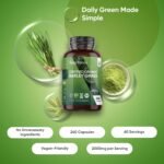 Organic Barley Grass Powder Capsules 2000mg - 240 Capsules - 2 Months Supply - Good Source of Vitamin A, C, K & B - Vegan & Gluten-Free - Barley Grass Juice Powder Pills for Men & Women - Image 3