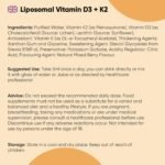 Liposomal Vitamin D3 K2 Liquid for Adults | 250ml | Vegan VIT D3 2000IU (Cholecalciferol) & K2 (MK-7) 75mcg | Natural Mixed Berry Flavour | 50 Servings | Non-GMO & Gluten-Free Liquid Vitamin D - Image 5