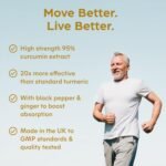 Purolabs Turmeric and Black Pepper Capsules (High Strength) - 95% Curcumin Extract Tablets with Ginger for Men & Women | 60 Vegan Capsules | Made in The UK - Image 4