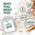 Psyllium Husk Fibre Supplement - 1400mg per Serving - 240 Vegan Capsules - Natural Soluble Prebiotic Fiber from Plantago Ovata Seeds - Made in The UK - Nu U Nutrition - Image 4