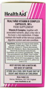 HealthAid Vitamin B Complex - 90 Capsules (Pack of 1) - Image 5