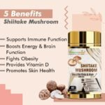 Vitaminnica Shiitake Mushroom 500mg (20:1 Extract)|100% Fruiting Bodies | 60 Vegan Capsules | Nootropics Supplement for Healthy Skin & Hair, Gut Health | Better Energy, Stamina, and Vitality. - Image 5