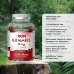 Iron Gummies with Vitamin C | 14mg High Strength Iron Supplement | Natural Cherry Flavour | 60 Gummies | Vegan | for Men & Women | Nature's Truth - Image 3