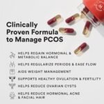 Wellbeing Nutrition PCOS Supplement for Women | Caronositol, Myo-inositol, Vitamins | Balance Hormones, Regularize Periods, Reduce Acne & Facial Hair | Weight Management | 60 Veg Capsules - Image 3