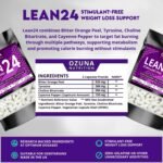 Lean24 Stimulant-Free Fat Burner Without Caffeine, Weight Loss Supplement, Keto Metabolism Booster & Diet Pills | 60 Capsules - Image 3