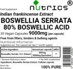 9000mg (per Capsule) BOSWELLIA SERRATA Extract 80% Boswellic Acid 30 V Capsules - Indian Frankincense - 100% Pure, No fillers, Binders or Bulking Agents - Image 3