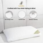 LuxBedCo Luxury Bamboo Pillow Pack of 2 - Luxury Soft Bed Pillow with 100% Bamboo Fibre Filling & Cotton Casing - Head & Neck Support - Cooling in the Summer, Warming in the Winter - Image 4