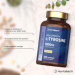 L-Tyrosine Supplement 1000mg | 120 Vegan Capsules | Fermented High Strength Supplement | Free Form Amino Acid | by Horbaach - Image 3
