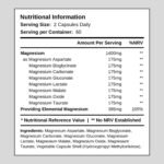 8 in 1 Magnesium Complex – Bisglycinate, Malate, Taurate, Gluconate, Lactate, Carbonate, Aspartate, and Oxide – 1400mg Formula Providing 395mg of Elemental Magnesium – 120 Capsules - Made in The UK - Image 3