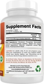 Best Naturals Choline 650 mg 180 Tablets (180 Count (Pack of 1)) - Image 6