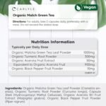 Organic Matcha Green Tea Capsules 2210mg | Japanese Matcha Green Tea Extract with Turmeric, Acerola & Black Pepper | High Strength Complex | 60 Vegan Capsules | by Carlyle - Image 4