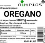 500mg (per Capsule) Oregano Pure 90 V Supplement Capsules (1 Month Supply) - Origanum vulgare - Suitable for Vegan Vegetarian - Image 3