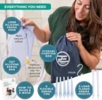 Kit 2 Quart Clear Silicone Bag for Enemas for Colon Cleanse for Women and Men - 6.75 Foot Hose, 7 Tips, Reusable Enema Kit - Image 4