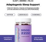 Dose Delicious Snooze Sleep Support Gummies (30 x 2 Servings) | Zero Sugar | Vegan Natural Berry Flavoured | Gluten & Lactose Free | with Vitamins B6, Saffron, Chamomile & Lemon Balm | 1 Month Supply - Image 3