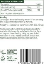 Natures Aid Vitamin K2 100mcg with Vitamin D3 – High Strength MenaQ7 Formula – Supports Bone Strength, Calcium Absorption, Muscle Function – Vegan, Gluten Free, Non-GMO – 30 Capsules - Image 8