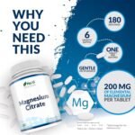 Magnesium Citrate 700mg - 180 Vegan Tablets - 6 Month Supply - 200mg of Elemental Magnesium Tablets - Made in The UK - Nu U Nutrition - Image 4