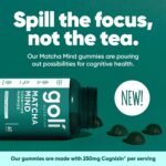 Goli Matcha Mind Gummies | Green Tea Leaves Powder with 250mg Cognizin for Focus, Attention & Brain Health | Vegan, Non-GMO, Gluten-Free, Gelatin Free | 60 Gummies - Image 4
