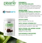 Weider Vegan Protein (540g) Brownie-Chocolate Flavour. Quality Protein 100% Plant-Based 21g/Serving, Pea Isolate (Pisane) & Rice. with Vitamin B12 & Stevia. Gluten Free, No Sugar. (18 Servings) - Image 4