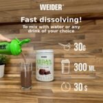 Weider Vegan Protein (540g) Brownie-Chocolate Flavour. Quality Protein 100% Plant-Based 21g/Serving, Pea Isolate (Pisane) & Rice. with Vitamin B12 & Stevia. Gluten Free, No Sugar. (18 Servings) - Image 5