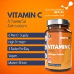 Vitamin C 1,000mg Tablets, 180 Tablets (6 Month Supply) High Strength, Immune Support, Essential for Normal Collagen Formation, Vegan, Made in UK by Northumbria Health - Image 3