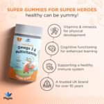Physis Kids Multivitamin Omega Gummies | Ages 2+ | 30 Orange Flavour Chewable with Vitamins C, D, Omega 3 & More | Kids Vitamins Chewies for Cognition, Energy & Growth | Children's Multivitamins - Image 3