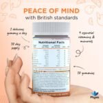 Physis Kids Multivitamin Omega Gummies | Ages 2+ | 30 Orange Flavour Chewable with Vitamins C, D, Omega 3 & More | Kids Vitamins Chewies for Cognition, Energy & Growth | Children's Multivitamins - Image 4