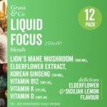 Grass & Co. Nootropics Drinks with Lion's Mane (1000mg), Omega-3, Ginseng, Vitamin B12 & More | Liquid Focus | Elderflower & Sicilian Lemon | Lightly Sparkling | Vegan | 12 x 250ml Cans - Image 3