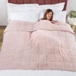 TEDDY FLEECE Weighted Blanket for Adults Soft Sherpa Throw Sleep Therapy Autism Sensory Anxiety Stress Relief Insomnia Sleeping Aid (Blush Pink, Double Size - 125cm x 180cm - 6kg (13lb)) - Image 4