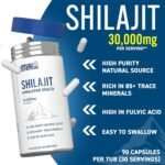 Applied Nutrition Shilajit Capsules 30,000mg – 60% Fulvic Acid (750mg 20:1 Extract) Pure Himalayan Supplement 85+ Minerals for Energy + Immunity - High Strength Antioxidant - 90 Capsules (30 Servings) - Image 3