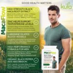 MacaFlow – Black Maca Root Complex for Men - Ginkgo Biloba, Panax Ginseng, L-Arginine, Damiana Leaf Extract, Black Pepper and Zinc for Normal Fertility - 90 Vegan Capsules (Not Tablets) - Image 3