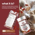 Mushroom Complex Gummies 2500mg - 8 Brain Health Mushrooms Gummies with Ashwagandha Supplement Promotes Calm Focus Memory Mood Immunity & Energy - 60 Count (Halal, Gluten-Free, Vegan) - Image 6