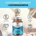 Lion’s Mane Plus Ashwagandha Capsules | Cognitive Support, Stress Relief, Immune Health | 60 Capsules, Vegan, Made in UK - Image 5