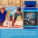 NaturesPlus Power Teen for Him - Tasty Plant Based Chewable Multi Vitamins and Minerals for Teen Boys - Vegan, Gluten Free - 60 Wild Berry Flavour Tablets - Image 3